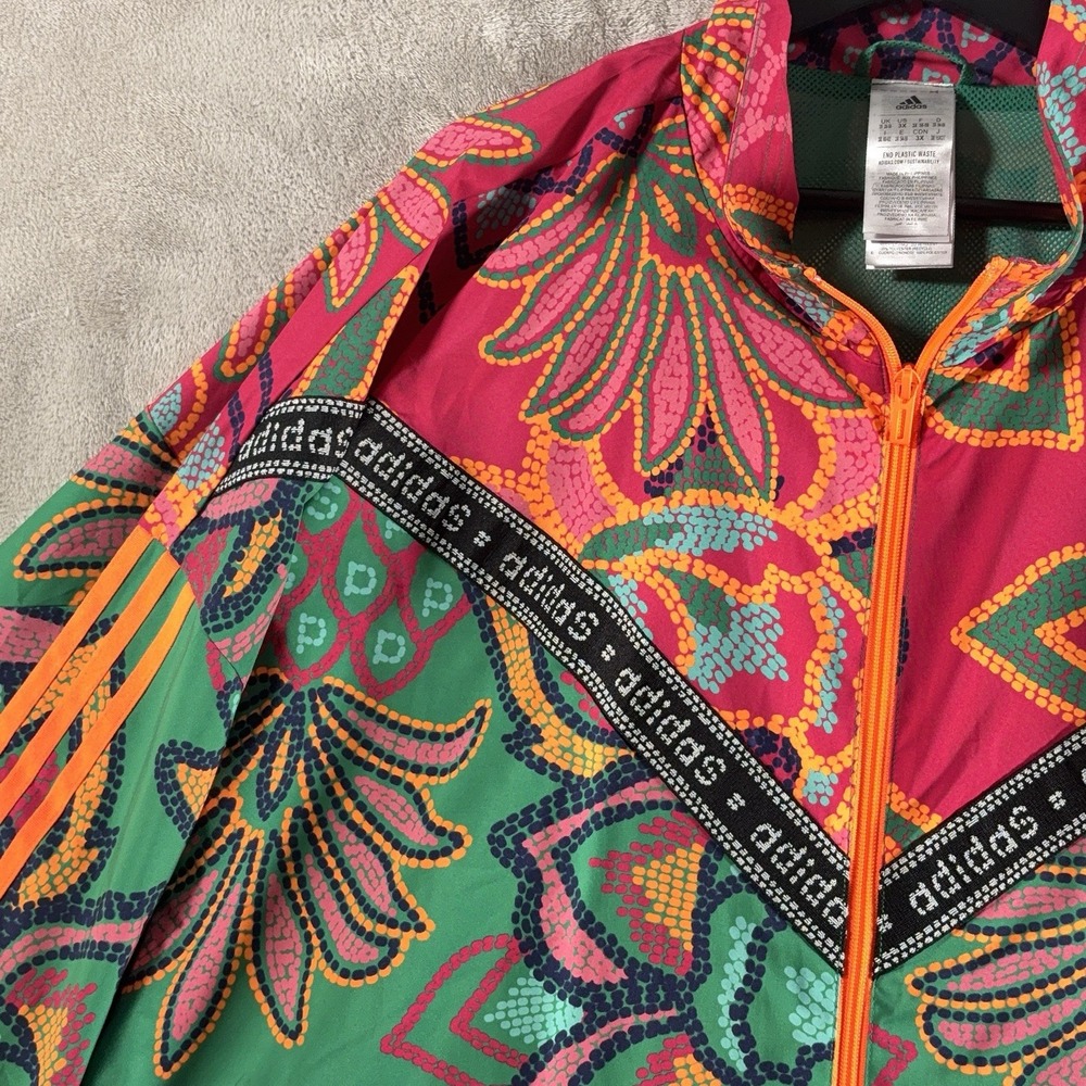 Adidas x Farm Rio Track Jacket Womens 3X Floral Multicolor Trefoil Zip - Picture 7 of 15